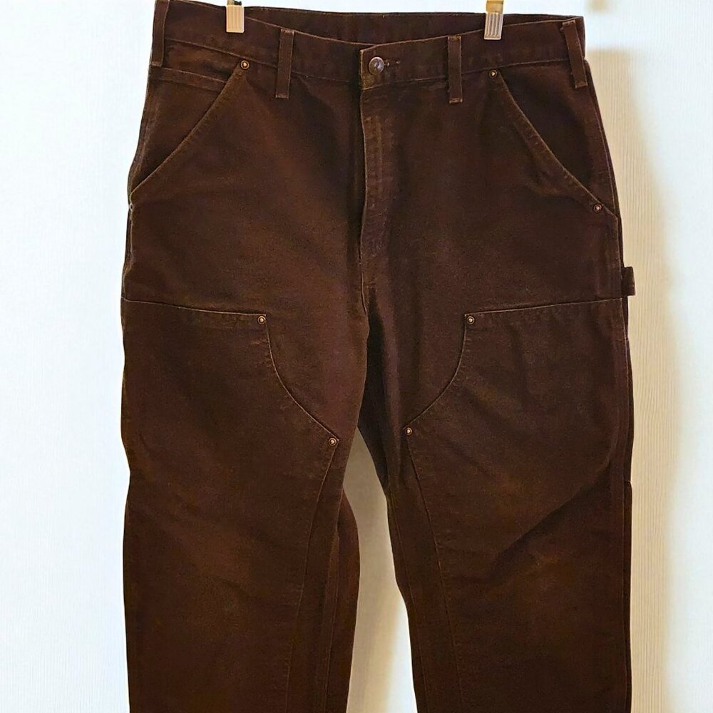 Carhartt Men’s Work Pants 32x34 – Dark Grey, Heavy-Duty Cotton Carpenter Jeans